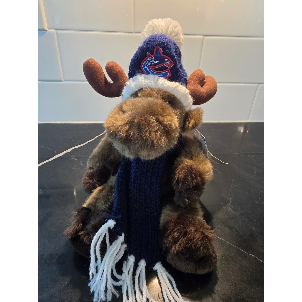 Vintage 2002 Vancouver Canucks Plush Moose Stuffed Animal - NHL Hockey